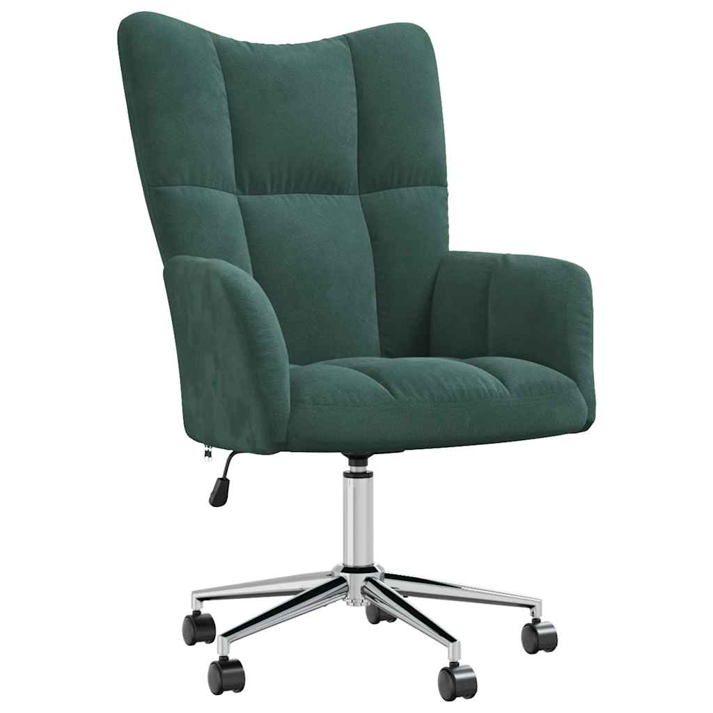 Silla de relajación de terciopelo verde oscuro vidaXL