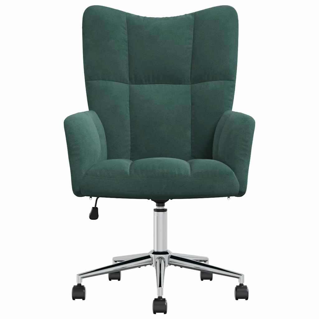 Silla de relajación de terciopelo verde oscuro vidaXL