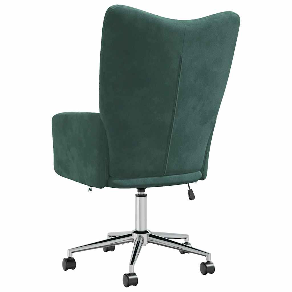 Silla de relajación de terciopelo verde oscuro vidaXL