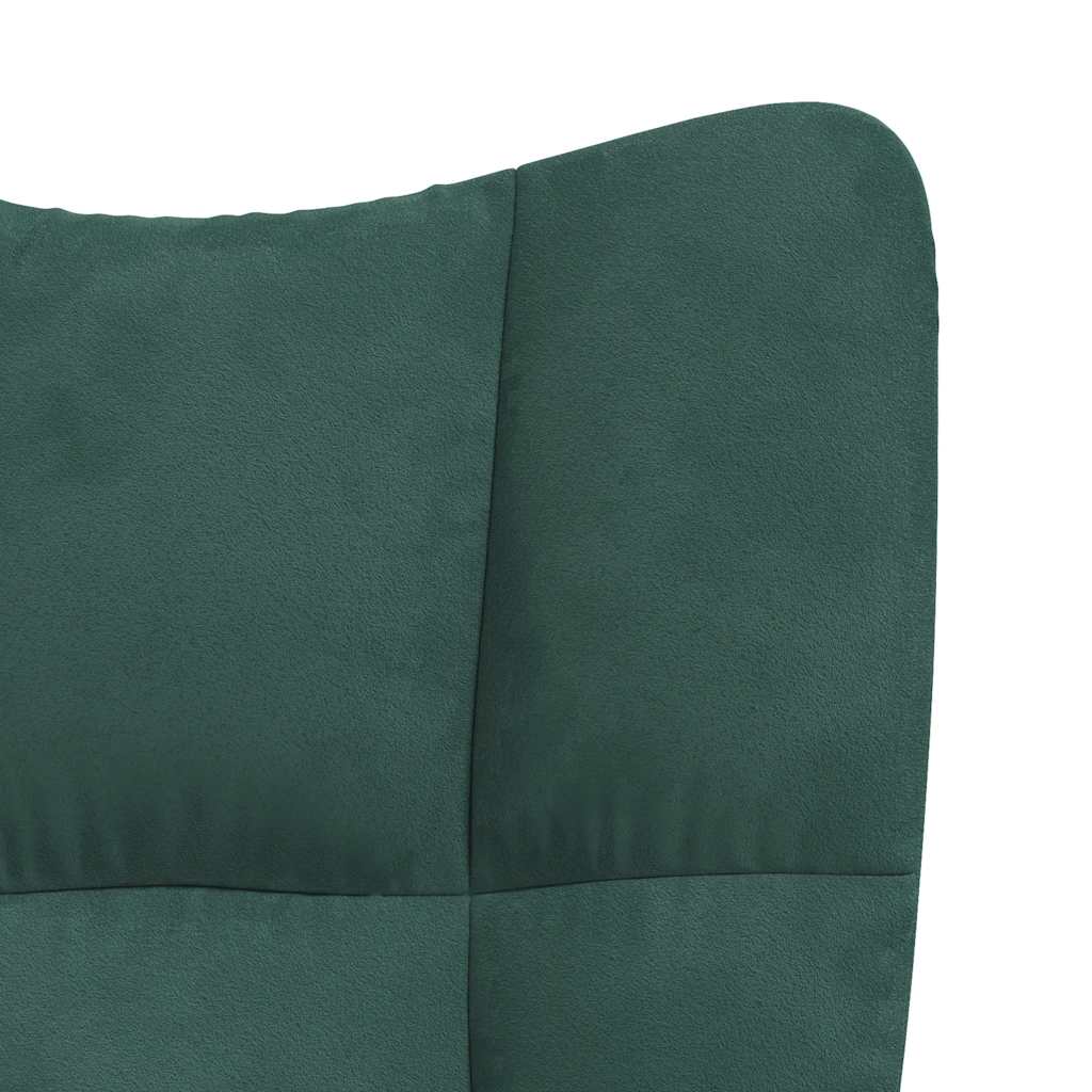 Silla de relajación de terciopelo verde oscuro vidaXL