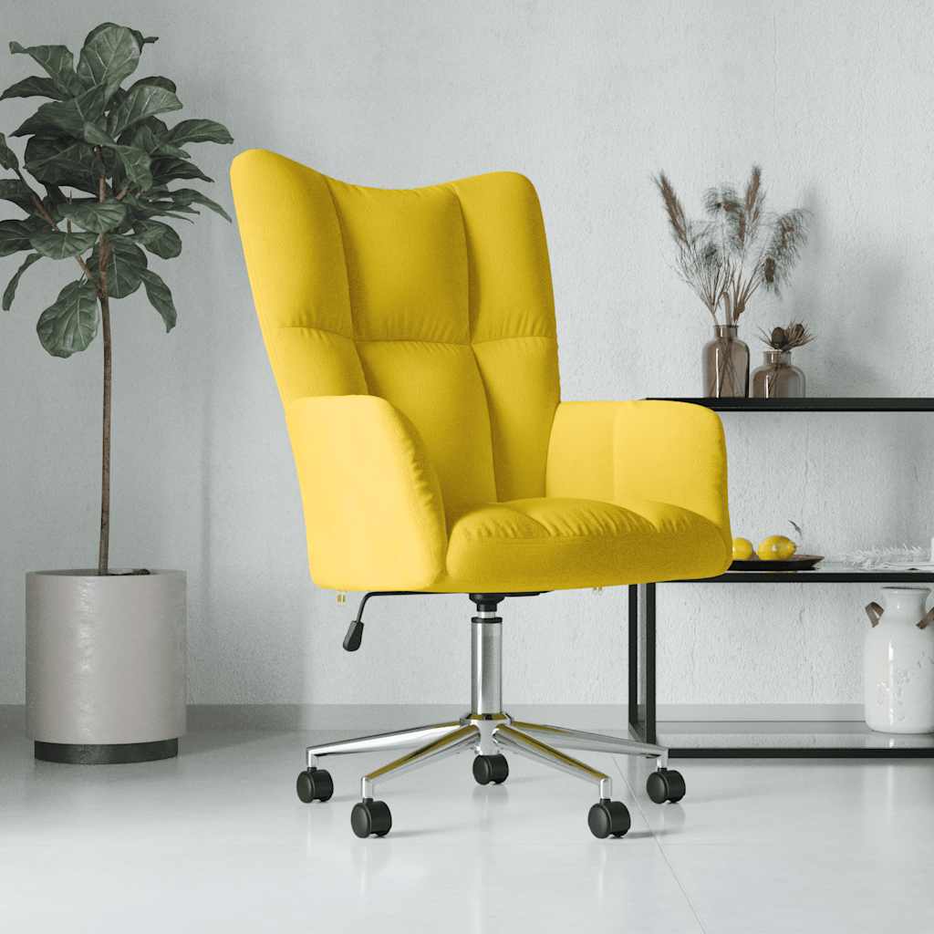 Vetonek Sillón de relax de terciopelo amarillo mostaza