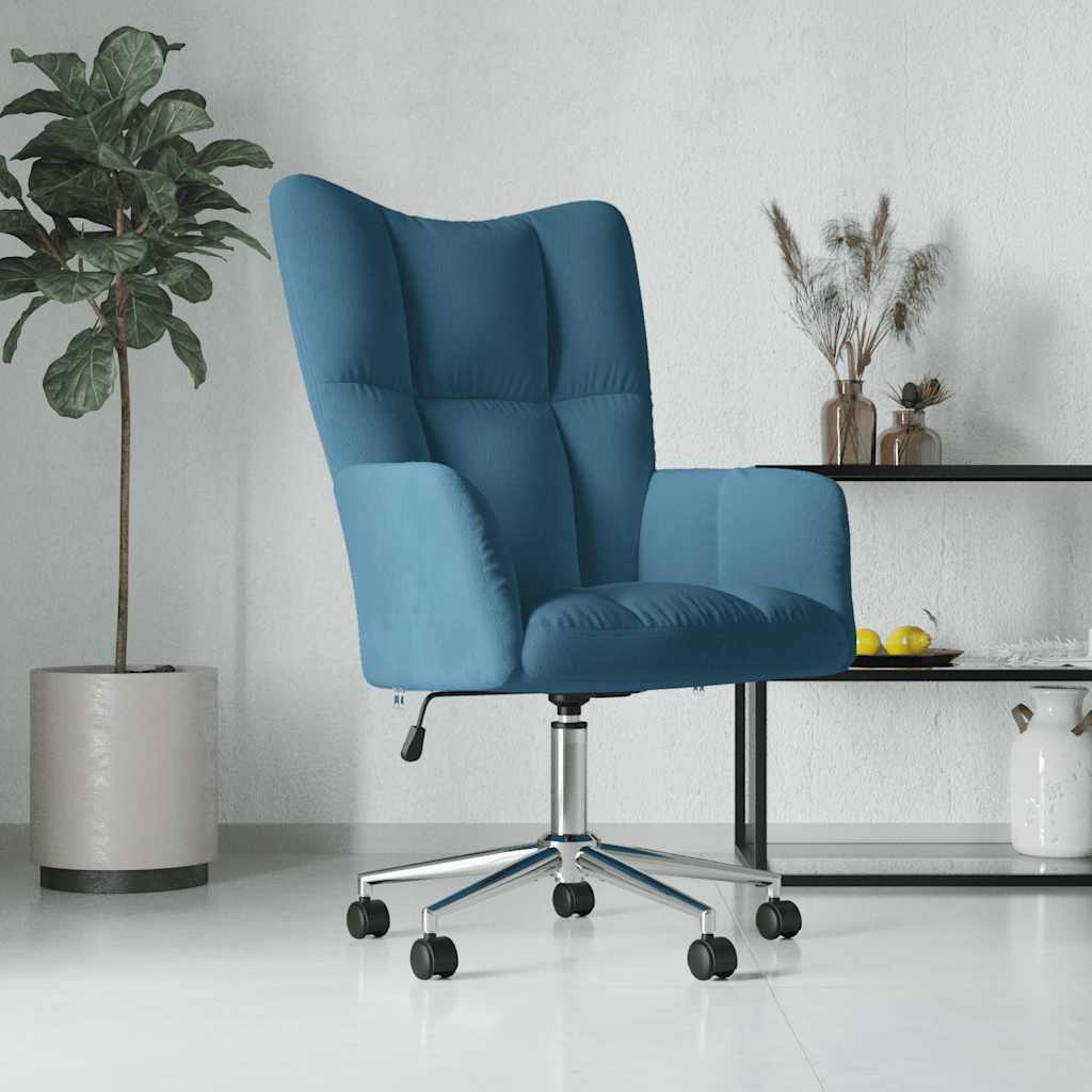 Vetonek Sillón de relax de terciopelo azul