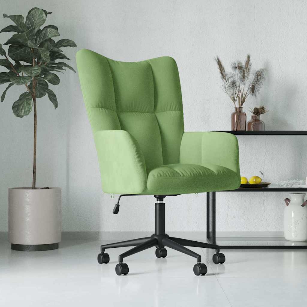 Vetonek Sillón de relax de terciopelo verde claro