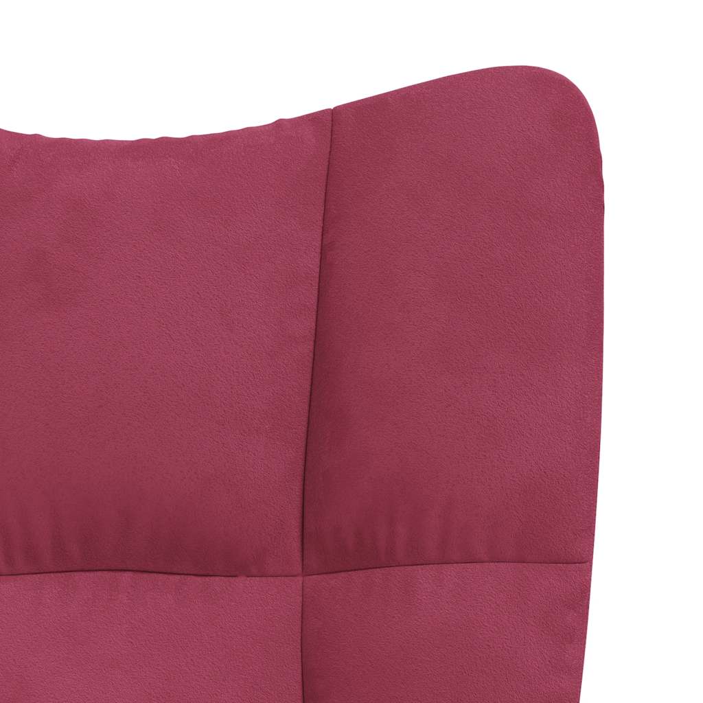 Sillón de relax de terciopelo rojo vino tinto vidaXL