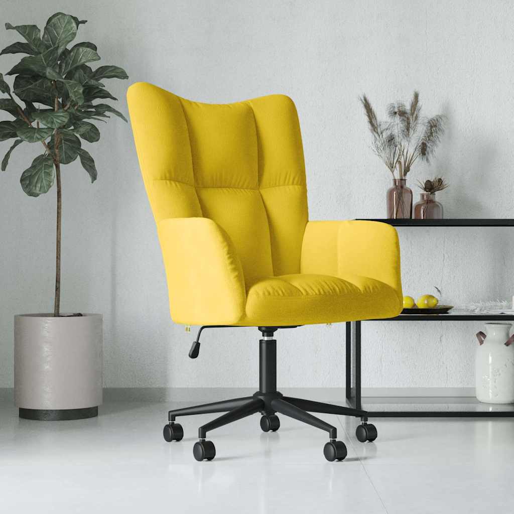 Vetonek Sillón de relax de terciopelo amarillo mostaza