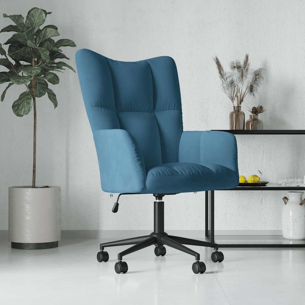 Vetonek Sillón de relax de terciopelo azul