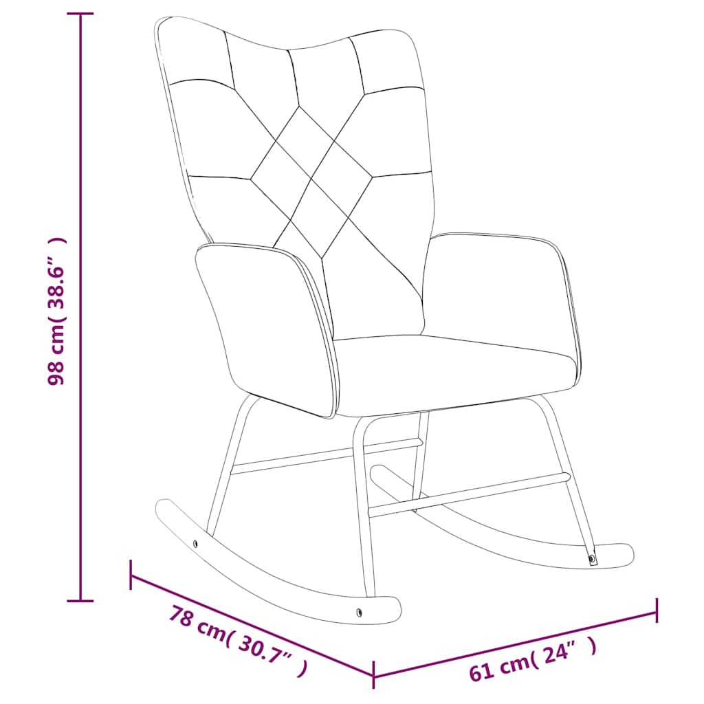 Mecedora con taburete tela patchwork vidaXL