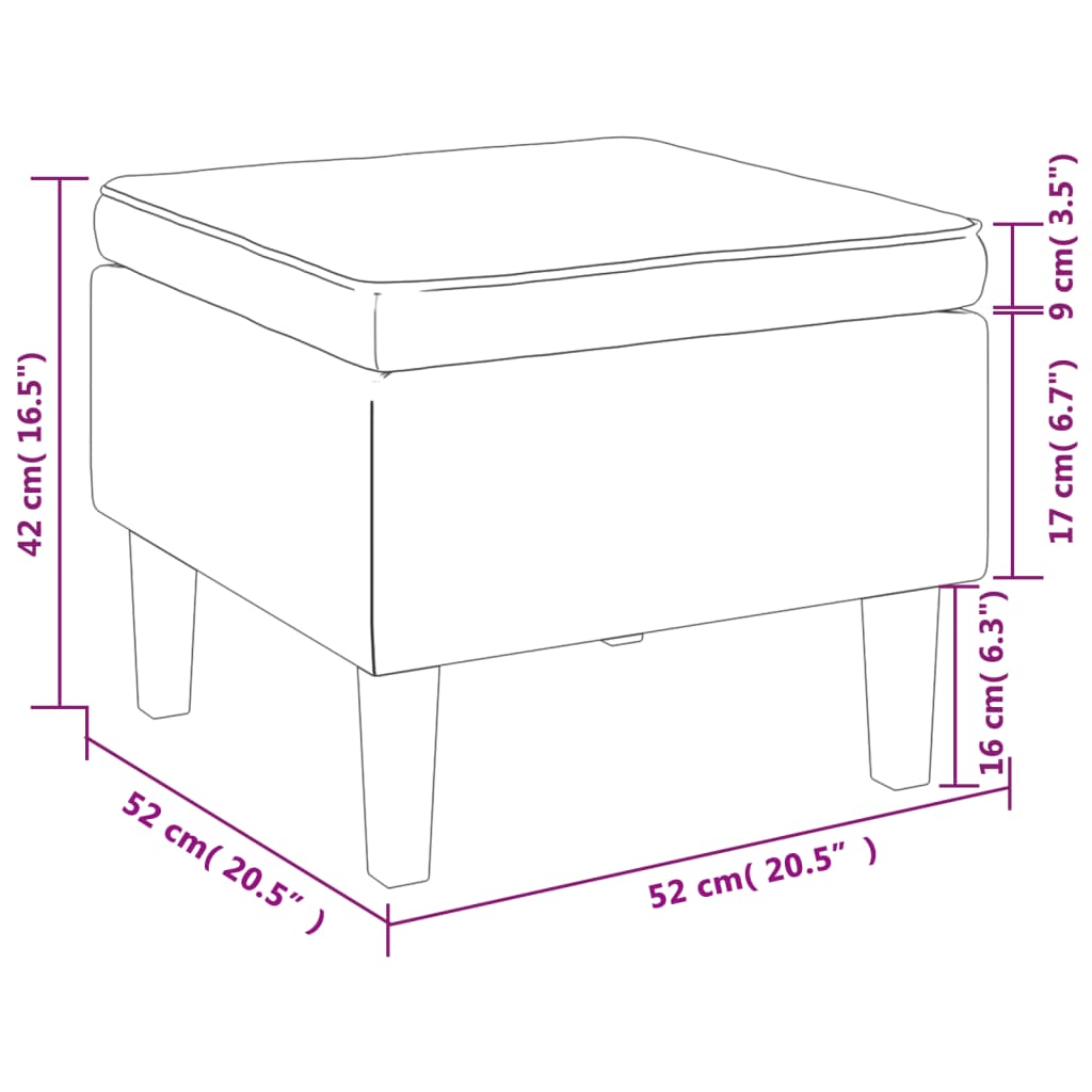 Taburete con patas de madera terciopelo gris claro vidaXL