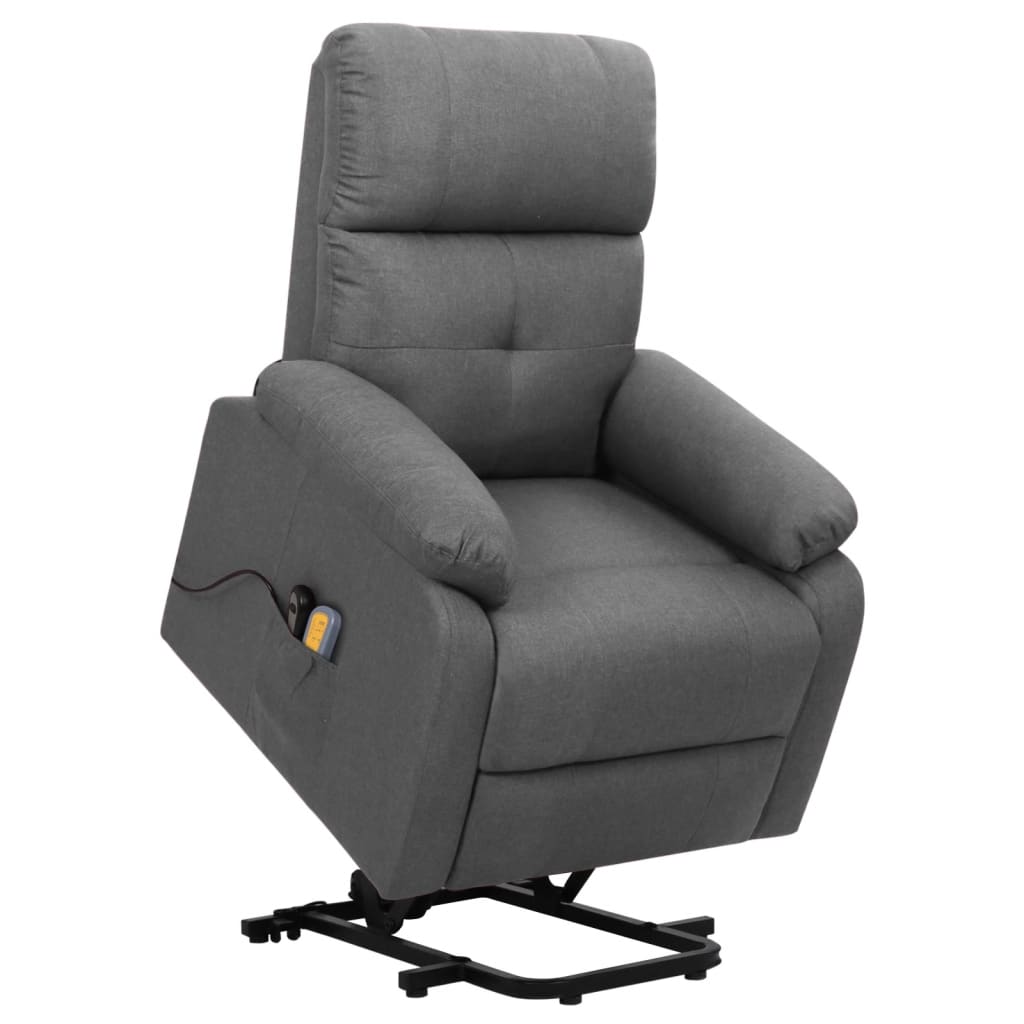 Vetonek Sillón de masaje elevable tela gris oscuro