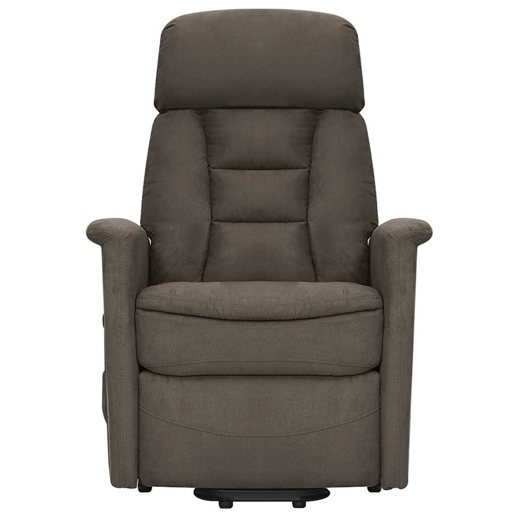 Sillón de masaje elevable de tela microfibra gris oscuro vidaXL