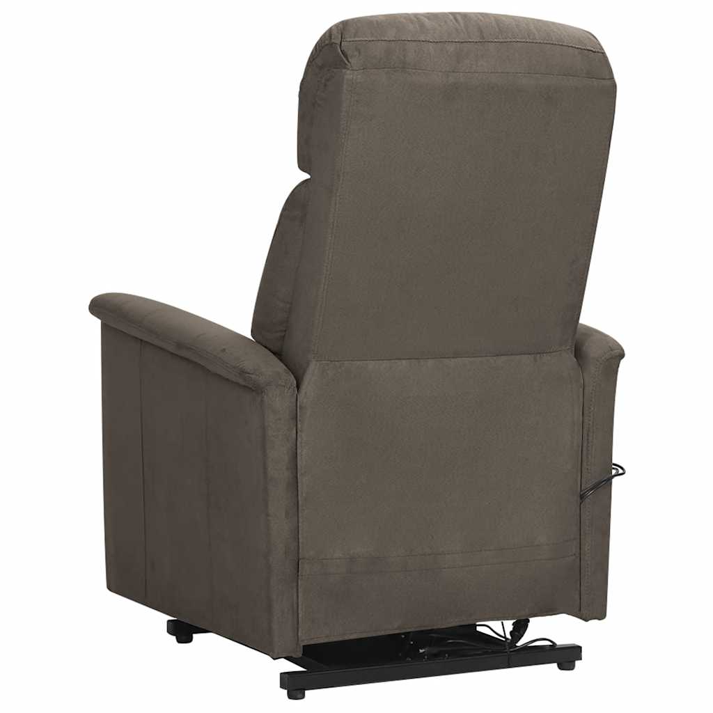 Sillón de masaje elevable de tela microfibra gris oscuro vidaXL