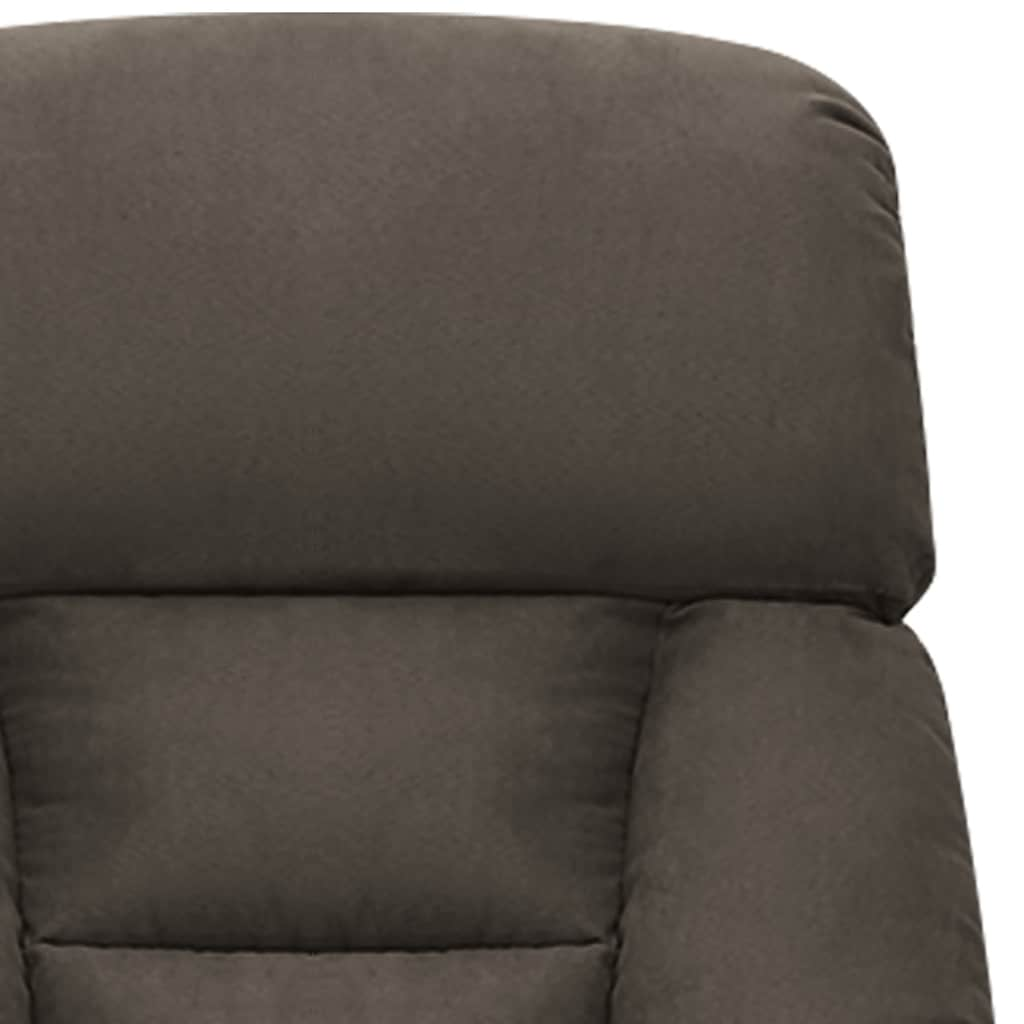 Sillón de masaje elevable de tela microfibra gris oscuro vidaXL