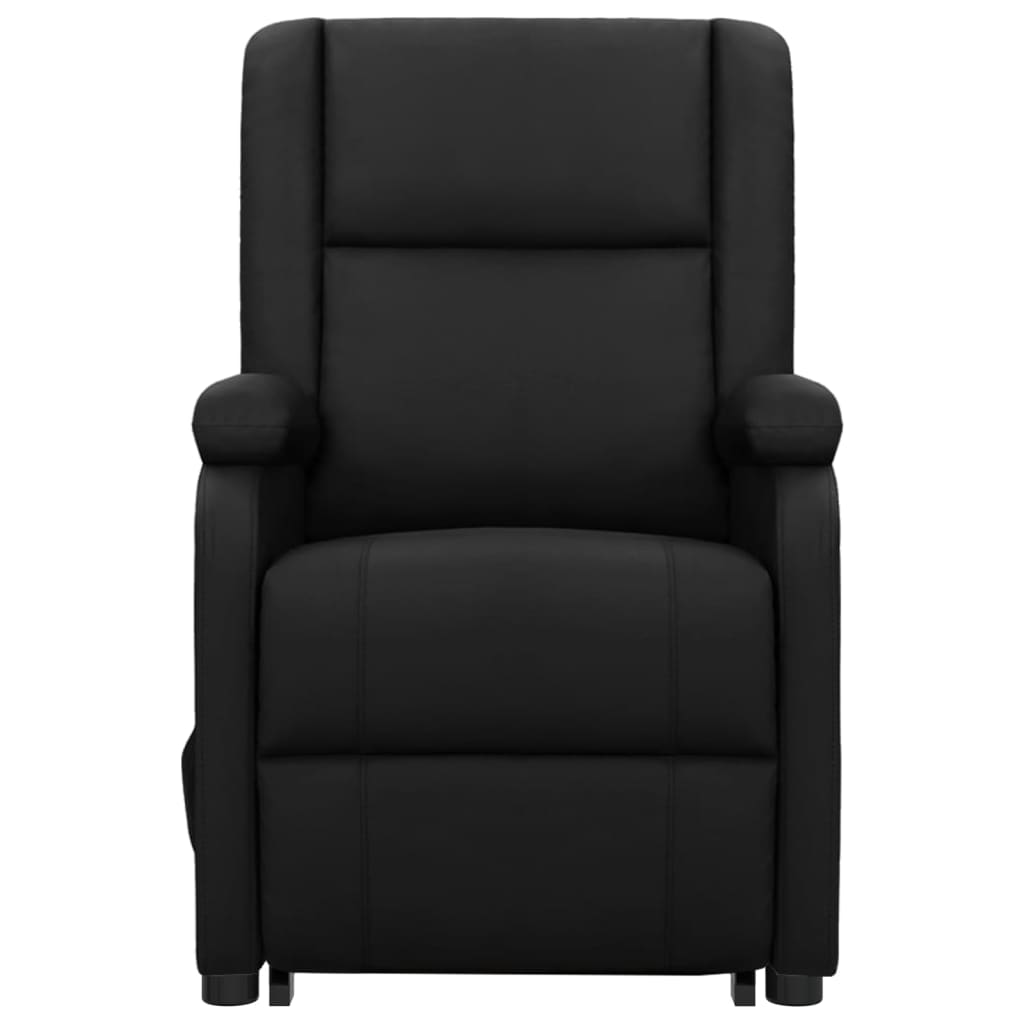 Black synthetic leather massage armchair