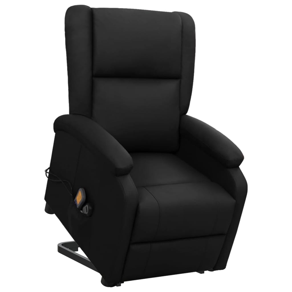 Vetonek Sillón de masaje elevable cuero sintético negro