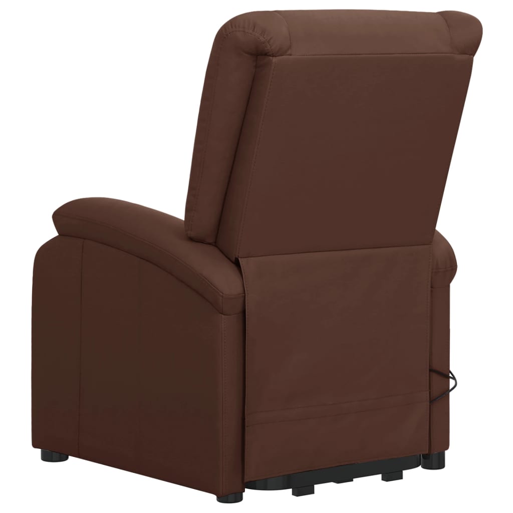 Sillón de masaje elevable cuero sintético marrón vidaXL