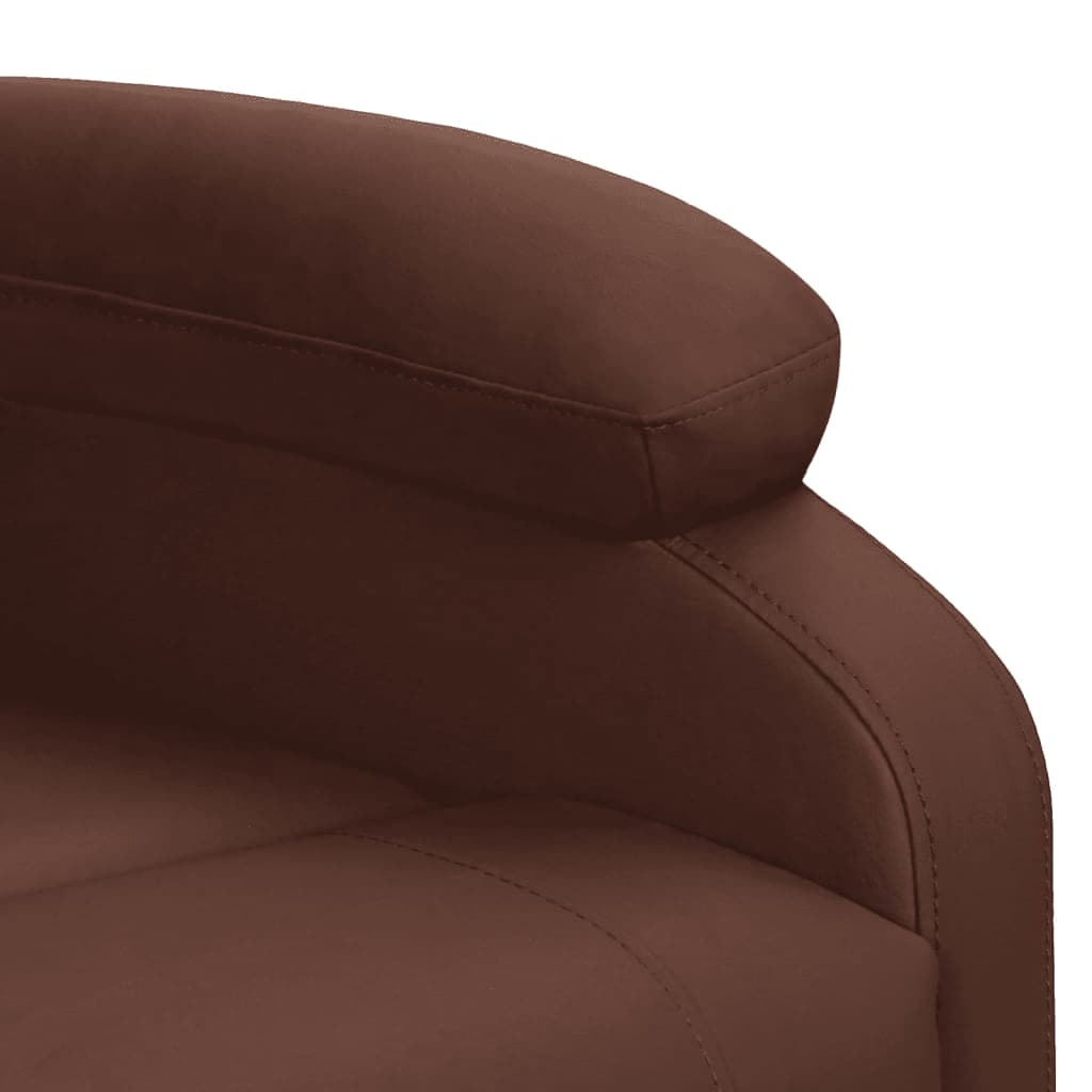 Sillón de masaje elevable cuero sintético marrón vidaXL