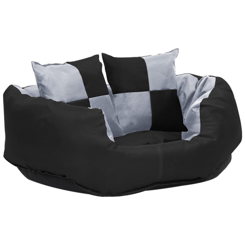 Reversible and washable dog cushion gray and black 65x50x20 cm v0293 - Vetonek
