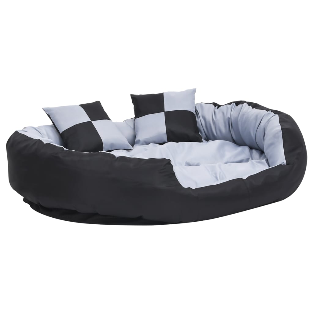 Vetonek Reversible and washable dog cushion gray and black 110x80x23 cm