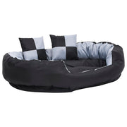 Reversible and washable dog cushion gray and black 110x80x23 cm - Vetonek