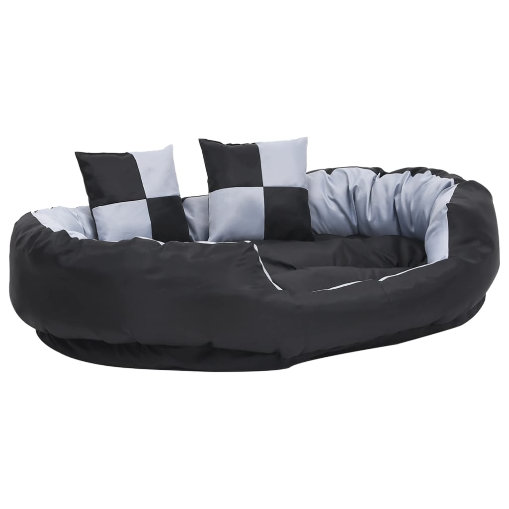 Reversible and washable dog cushion gray and black 110x80x23 cm - Vetonek