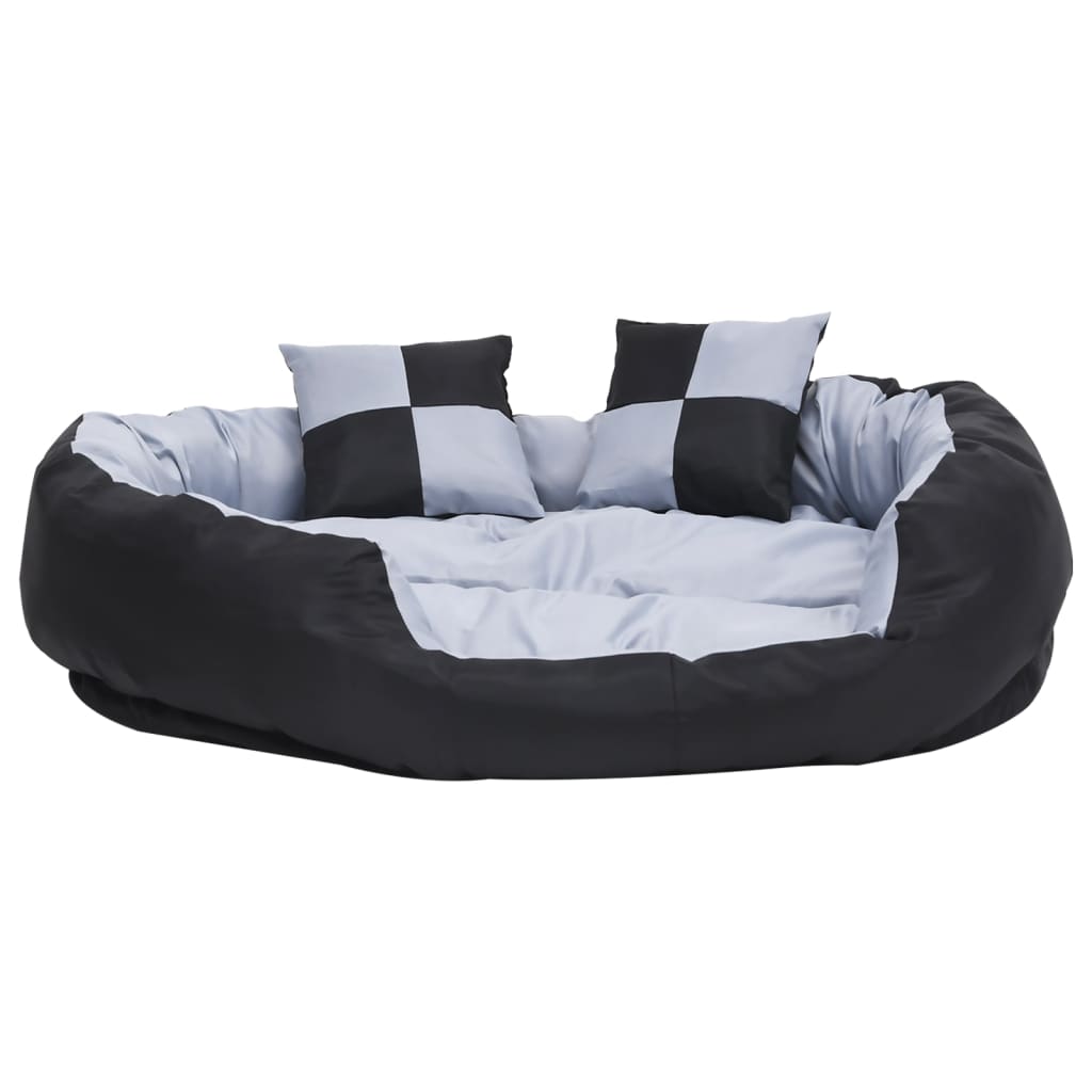 Reversible and washable dog cushion gray and black 110x80x23 cm - Vetonek