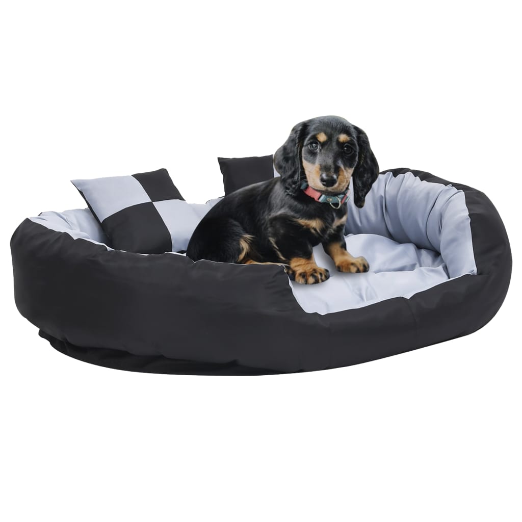 Reversible and washable dog cushion gray and black 110x80x23 cm v0316 Vetonek
