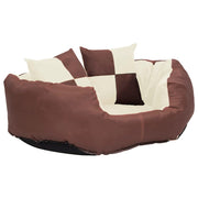 Vetonek Reversible and washable dog cushion brown and cream 65x50x20cm
