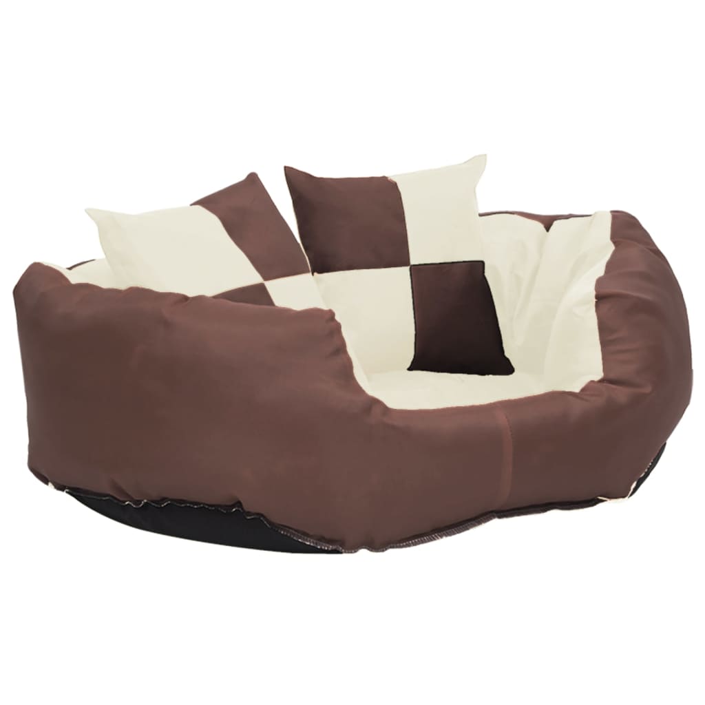 Vetonek Reversible and washable dog cushion brown and cream 65x50x20cm