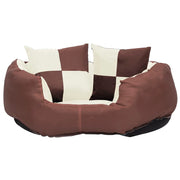 Reversible and washable brown and cream dog cushion 65x50x20cm v0330 - Vetonek