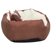 Reversible and washable brown and cream dog cushion 65x50x20cm v0330 - Vetonek