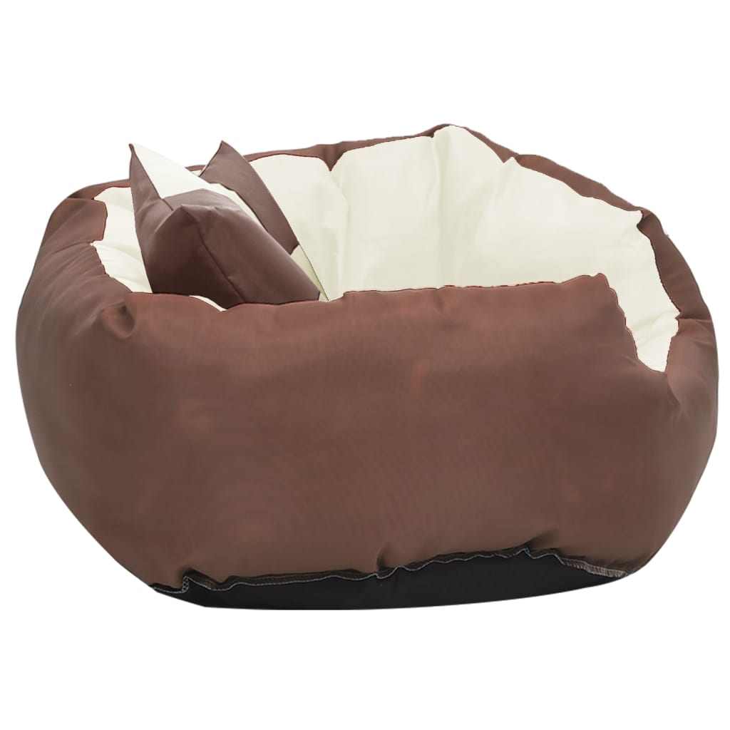 Reversible and washable brown and cream dog cushion 65x50x20cm v0330 - Vetonek