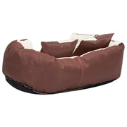 Reversible and washable brown and cream dog cushion 65x50x20cm v0330 - Vetonek