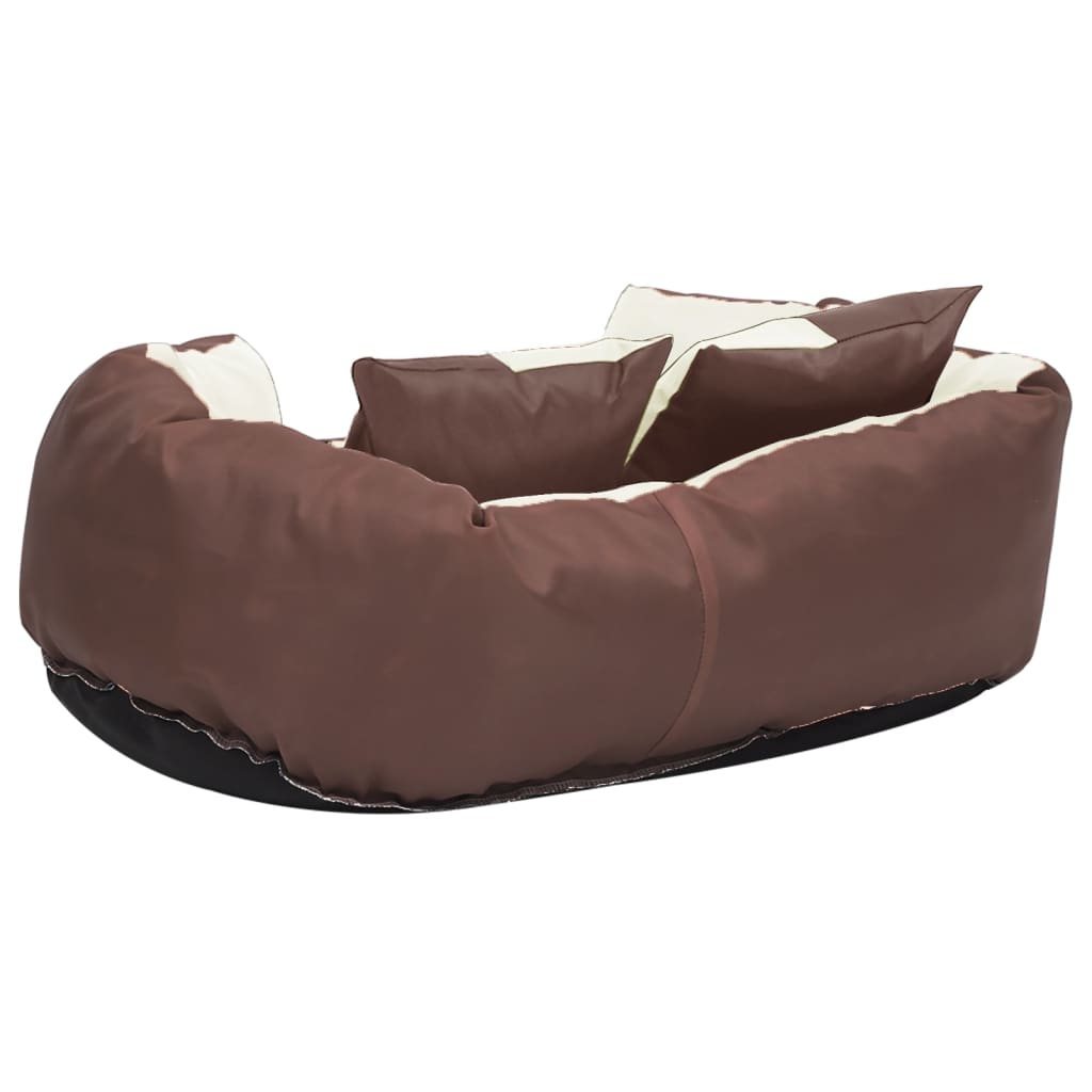 Reversible and washable brown and cream dog cushion 65x50x20cm v0330 - Vetonek