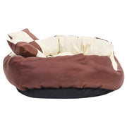 Reversible and washable dog cushion brown and cream 85x70x20cm v0347 - Vetonek