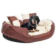Reversible and washable dog cushion brown and cream 85x70x20cm v0347 Vetonek