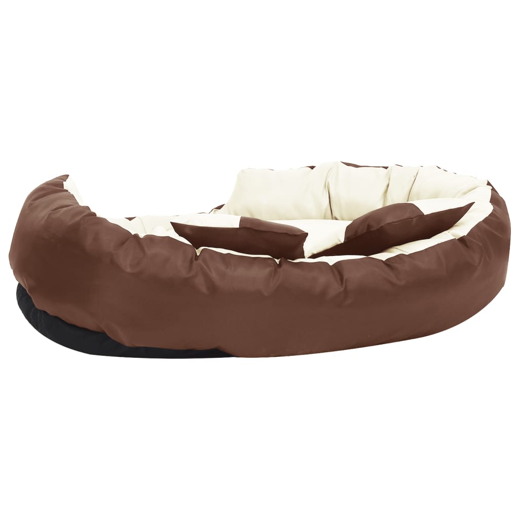 Reversible and washable dog cushion cream brown 110x80x23 cm v0354 - Vetonek