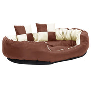 Reversible and washable dog cushion cream brown 110x80x23 cm v0354 - Vetonek