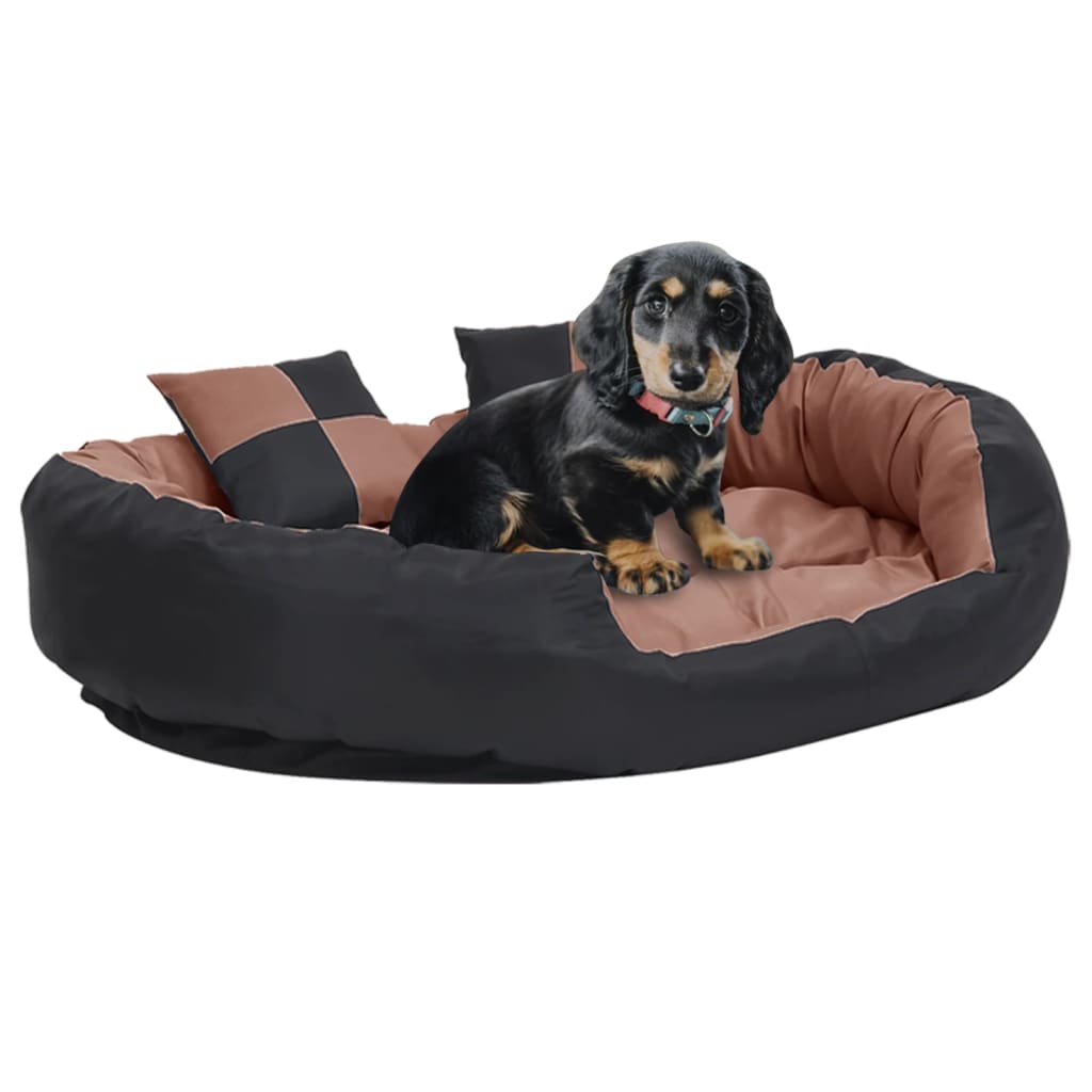 Reversible and washable dog cushion black brown 110x80x23cm v0439 Vetonek