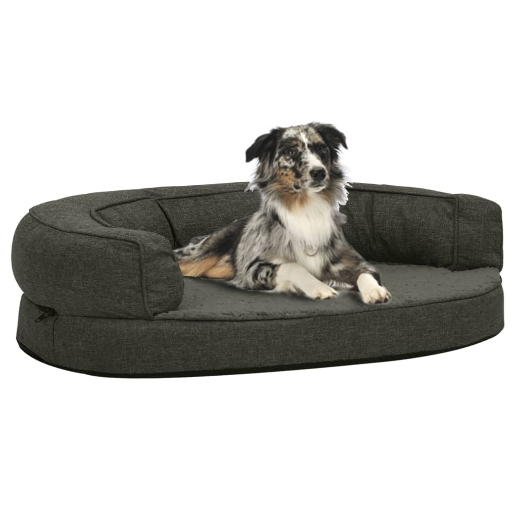 Dark gray ergonomic dog bed mattress 75x53 cm v1153 Vetonek