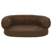 Brown linen look ergonomic dog bed mattress 60x42cm - Vetonek