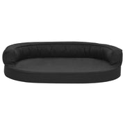 Black Linen Look Ergonomic Dog Bed Mattress 75x53cm v1306 - Vetonek