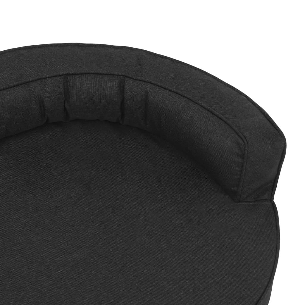 Black Linen Look Ergonomic Dog Bed Mattress 75x53cm v1306 - Vetonek