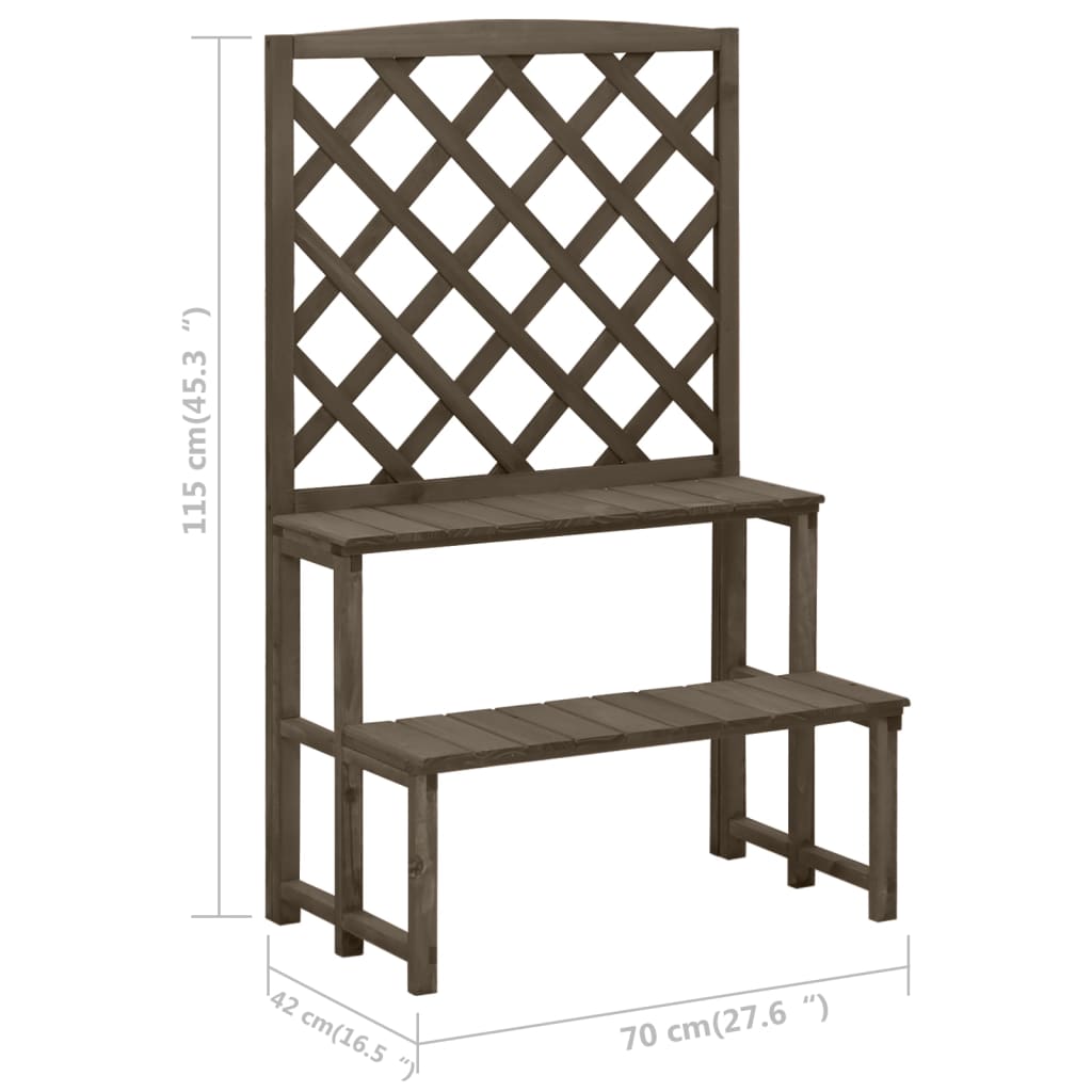 Plant support and lattice Gray fir wood 70x42x115 cm