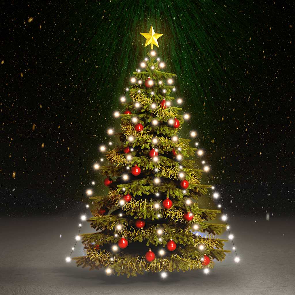 Vetonek Red de luces de árbol de Navidad 180 LEDs blanco frío 180 cm