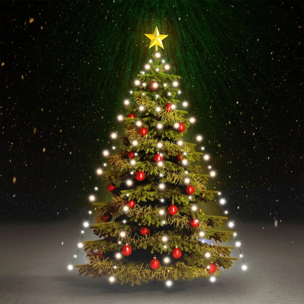 Vetonek Red de luces de árbol de Navidad 210 LEDs blanco frío 210 cm