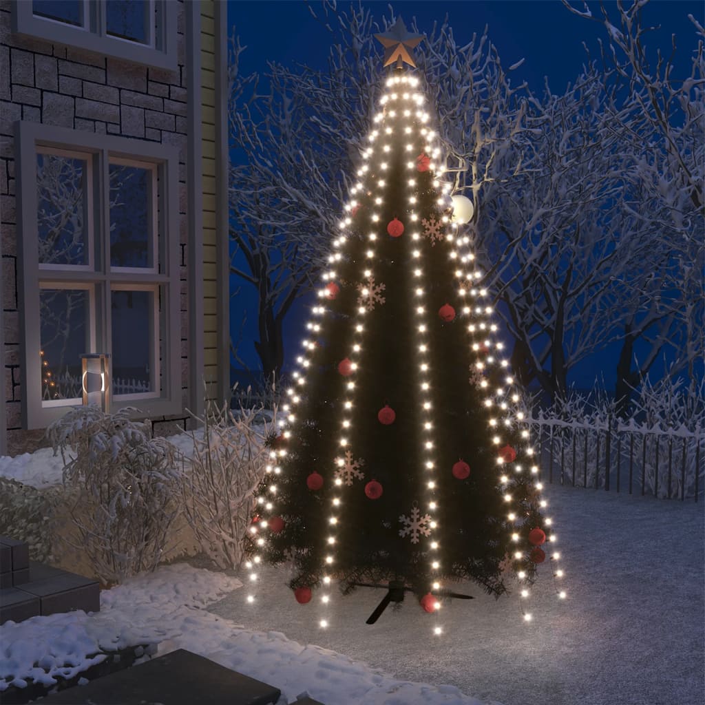 Red de luces de árbol de navidad 250 leds blanco frío 250 cm v4550 Vetonek