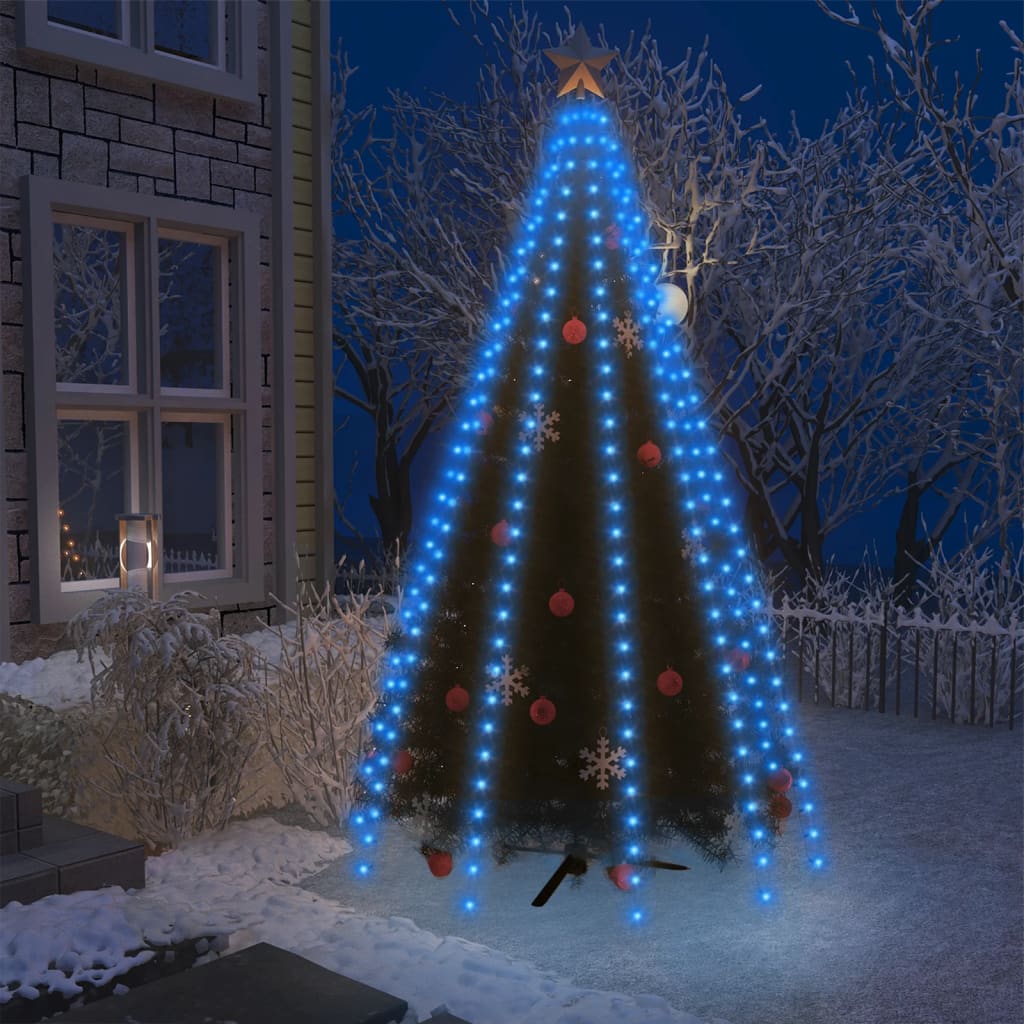 Vetonek Red de luces de árbol de Navidad 250 LEDs azul 250 cm