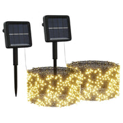 Tiras de luces solares led 2 uds blanco cálido v4758 Vetonek
