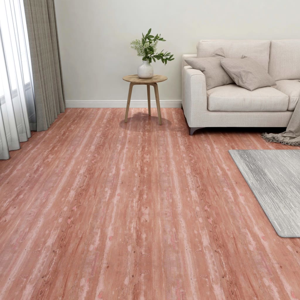 Vetonek Tarimas de suelo autoadhesiva 20 unidades PVC rojo 1,86 m²