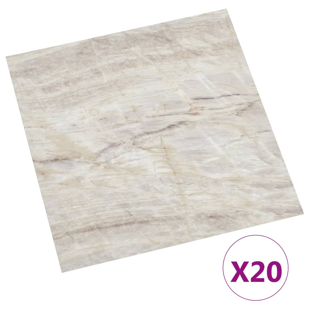 Tarimas de suelo autoadhesivas 20 uds PVC beige 1,86 m²